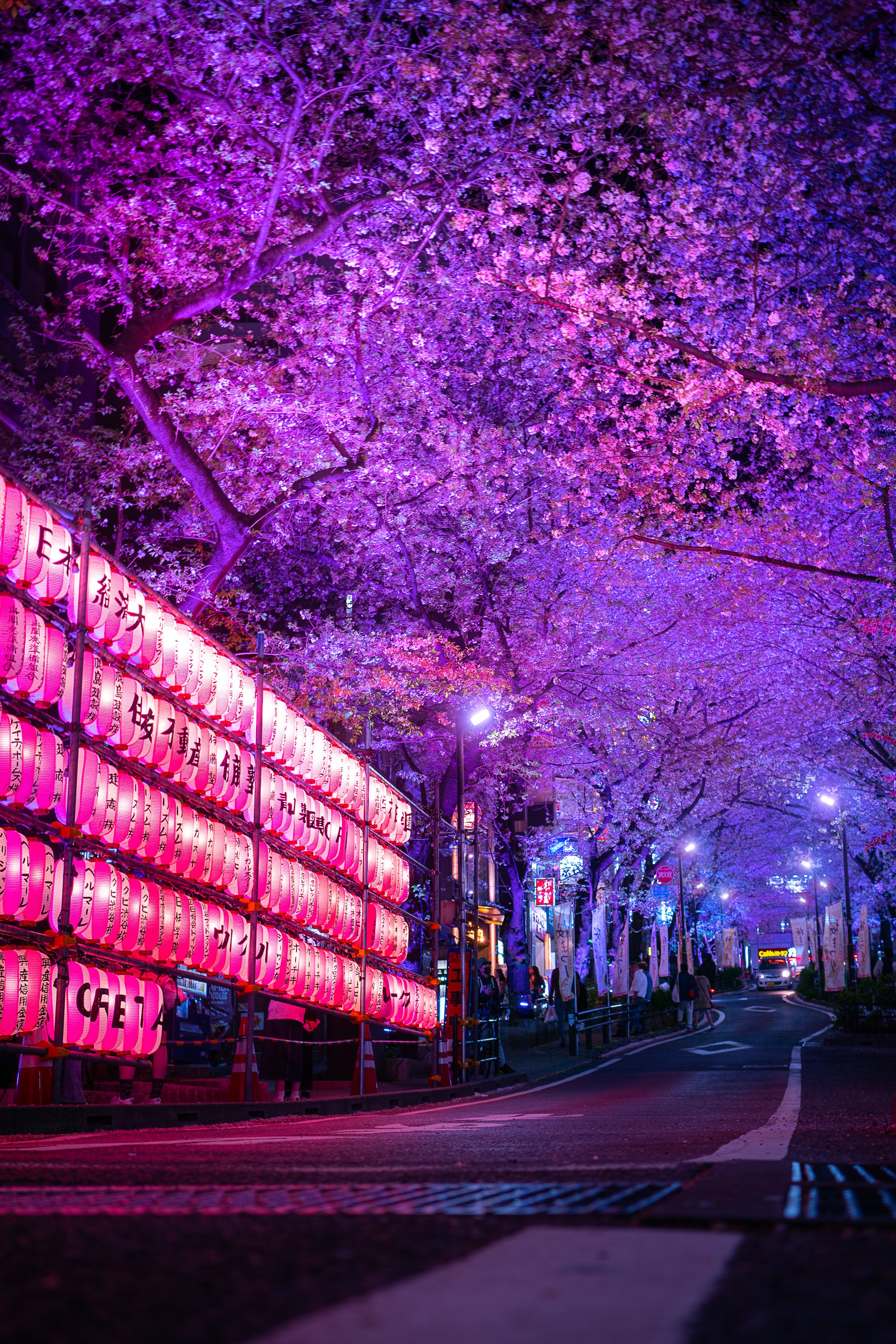 Tokyo lantern street reconstructed from token pixels