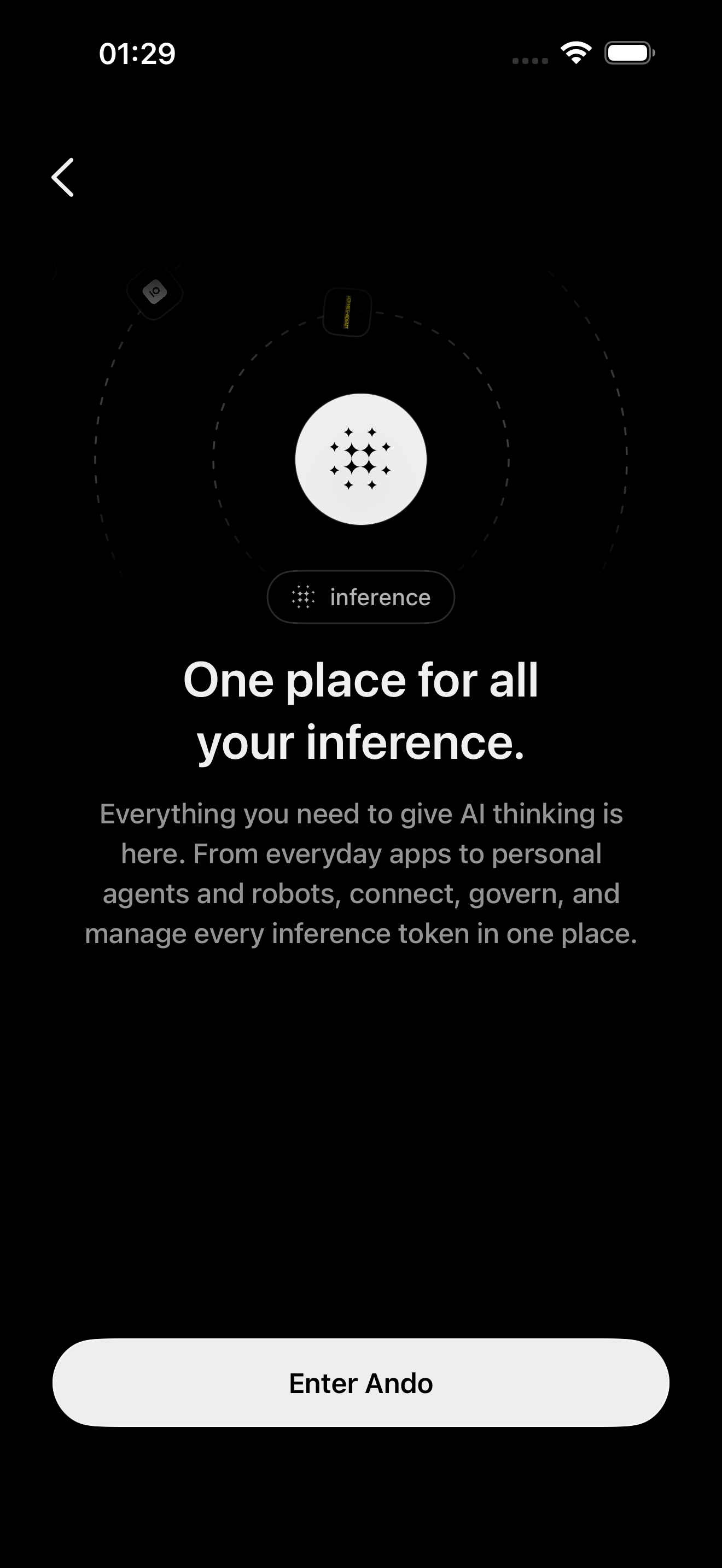Ando iOS onboarding inference screen